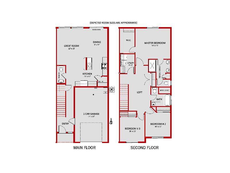 Townhome End Unit Floorplan